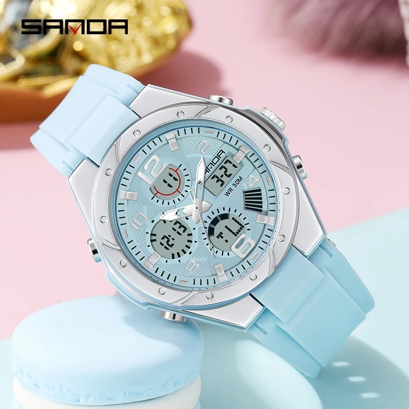 Chronograph Sport Watch - Reloj SANDA Rosa para Mujer, Reloj
