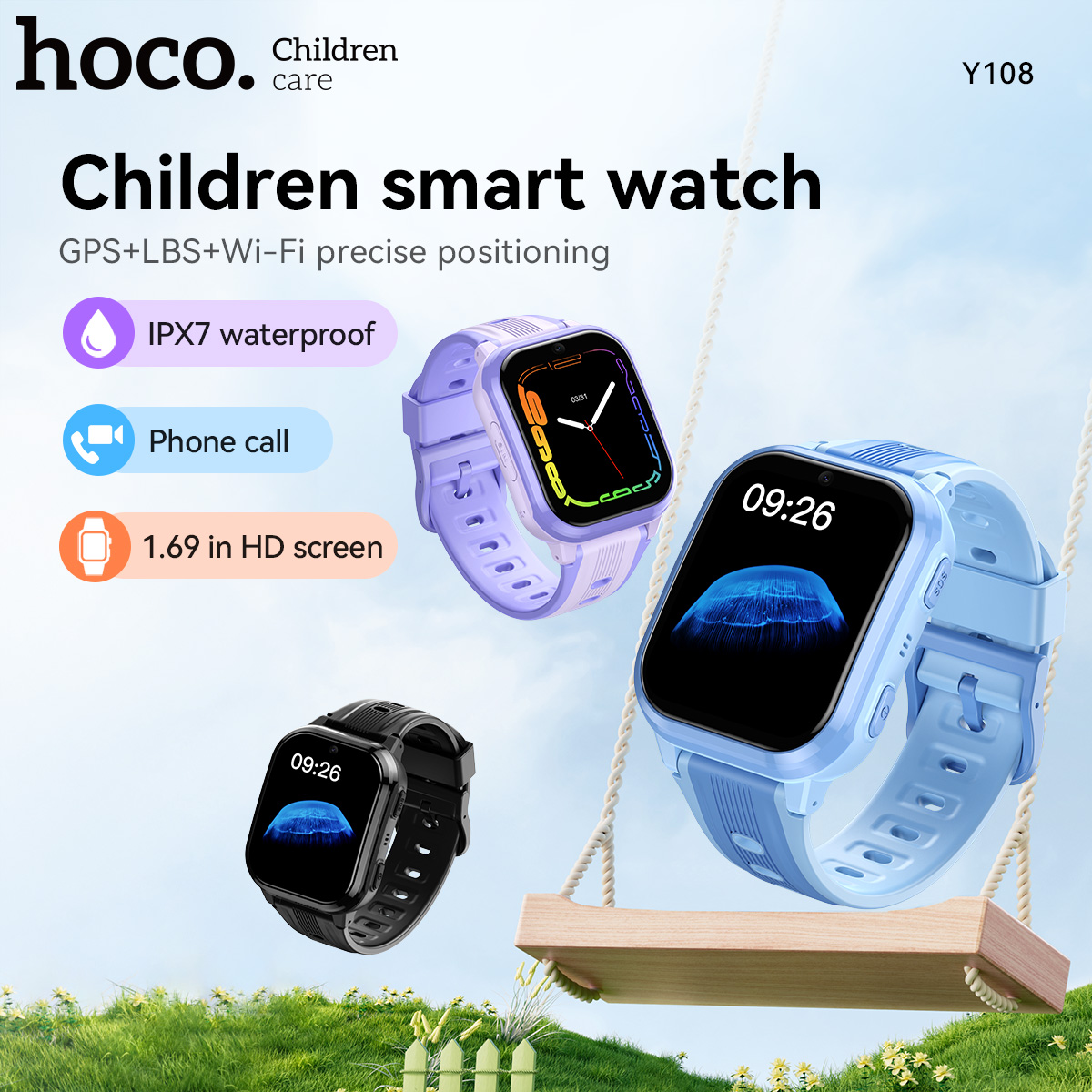 Smartwatch Watches For Kid Girl - Reloj inteligente HOCO Y108 con pantalla