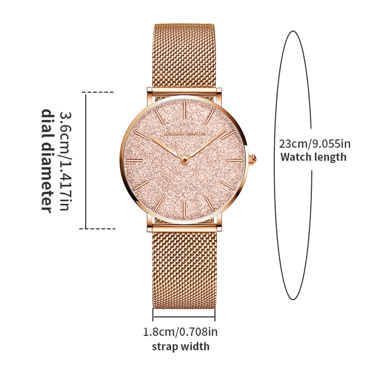 Reloj de lujo para mujer Hanna - Mesh Stainless Strap reseña y precio