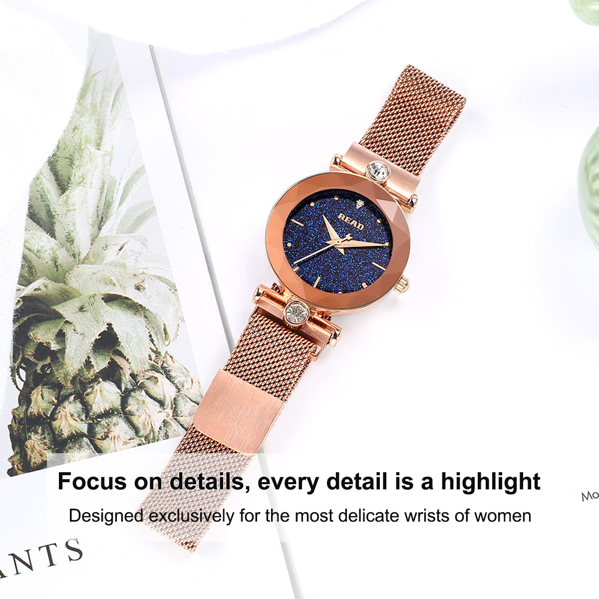 Reloj de cuarzo para mujer REA - Mesh Stainless Strap reseña y precio