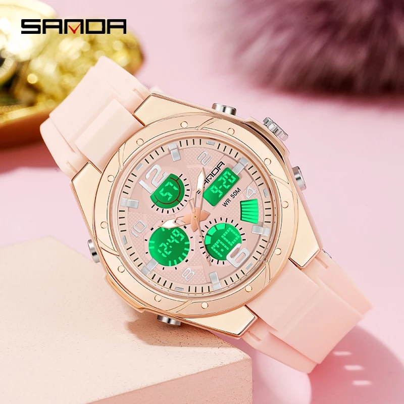 Reloj SANDA Rosa para Mujer, R - Chronograph Sport Watch reseña y precio