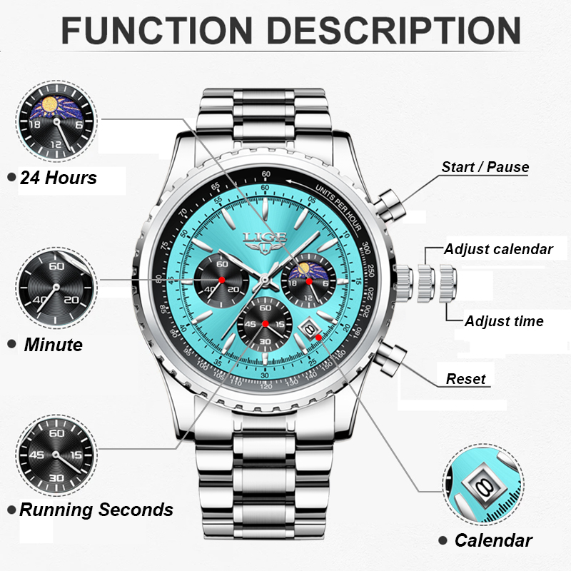Reloj LIGE de moda para hombre - Smartwatch Branded Watches For Men reseña y precio